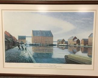 Joseph E. Burrough III, "Dawn on the Great Turning Basin", signed and numbered (95/500) Limited Edition Lithograph, 43 x 30.  Professionally framed with conservation glass.  https://www.josephburrough.com/
