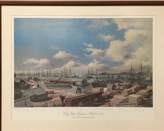 William R. McGrath, "City Point, Virginia-March 31, 1865, Lower Wharves on the James River", signed and numbered (405/950) Limited Edition Lithograph, 1991, 39 x 31.  Professionally framed with conservation glass.  https://www.wrmgraphics.com/
