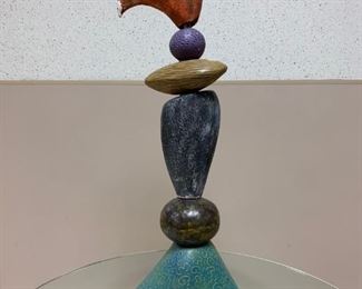 Sue Papa, "Cox Comb", ceramic, produced 1999, purchased 2000, 9 x 8 x 29.
