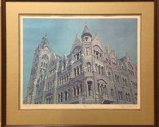 Lynn Blakemore, "Old City Hall, Richmond VA”, signed and numbered (40/300) Limited Edition print, produced in 1984, 29 x 33.  www.instagram.com/lynn_blakemore_art/
