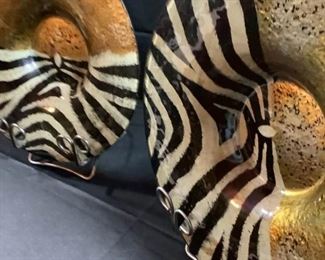 Zebra Glass Plates by Dale Tiffany