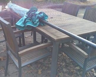 Cedar or Teak Outdoor Table and Chairs
