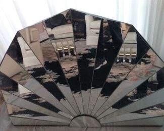 Fan Shaped Mirror with Easel Back