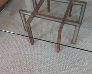 Geometric Glass Top Coffee Table