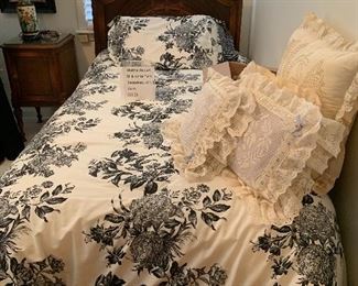 Antique Twin Bed  - Two to Sell also Martha Stewart Bedding and lace pillows