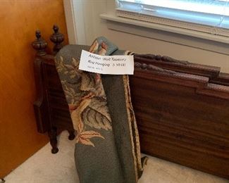 Antique Footboards and antique tapestry