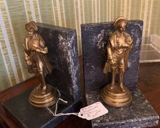 marble book ends with statues of Napoleon