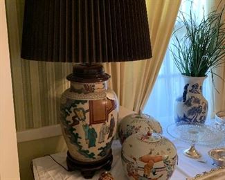 oriental lamp  and jars