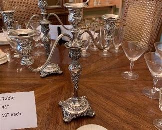 Pr of silverplate candelabras
