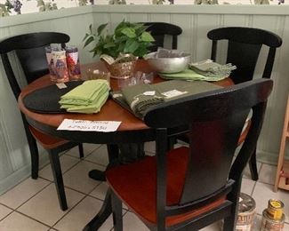 41 inch round kitchen wood table & 4 chairs