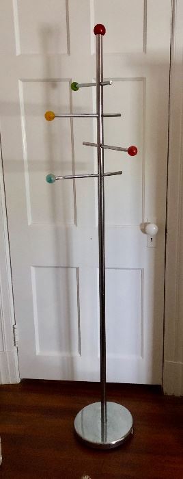 $40 Metal coat rack with multicolored ball embellishments 67.5"H