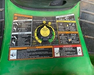 #52	John Deere Riding Mower X300	 $1,000.00 
with low usage hours