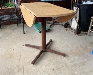 #62 Formica table w/metal base $15