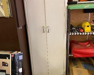 #66 metal white cabinet 23x11x63  $40