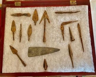 Iron arrowheads and weapons from late 1600's