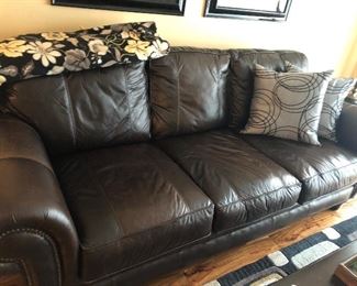 Nice, Brown Leather Sofa