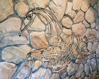 Vintage Curtis Jere wire horse sculpture