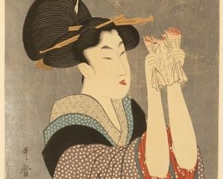 Kitagawa Utamaro (Japanese, 1753-1806), "Fumi-yomi" Reading a Letter