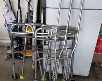 $5 each on walkers & set of crutches
