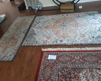 Two Blue Surya Turkish Style Polyester Rugs