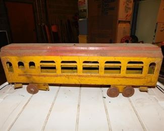 Large Old Tin Litho Train Car 