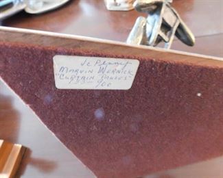 Vintage Marvin Wernick Bronze Sculpture with Wooden Base "Curtain Pauses" Dancer Themed