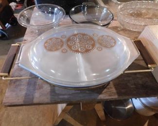 Mid-century Covered Casserole with Carrier