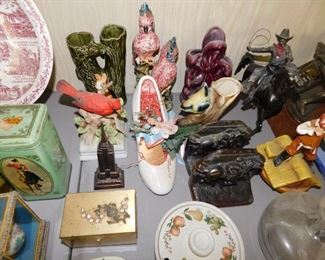 Assorted Porcelain and Bookends