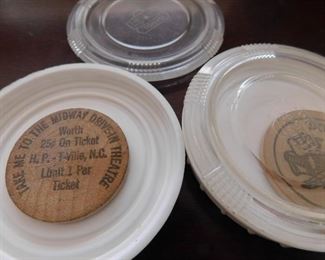 Midway Drive-In Wooden Advertising Nickels 