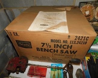 Vintage Sears Bench Saw in Original Box