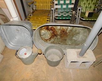 Galvanized Tubs and Watering Cans