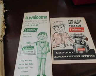 Old Coleman Lantern/Stove Instruction Sheets 