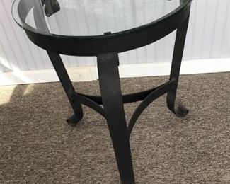 Glass and Wrought Iron Side Table https://ctbids.com/#!/description/share/363889