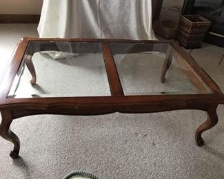 Glass and Wood Coffee Table https://ctbids.com/#!/description/share/363892