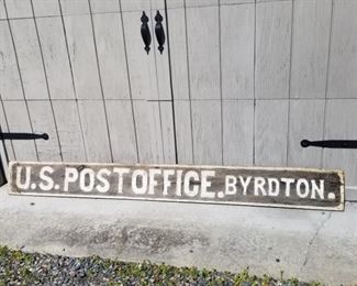 Vintage US Post Office Byrdton Wood Sign Virginia https://ctbids.com/#!/description/share/362500