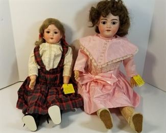 2 Antique German Dolls Bisque & Composite https://ctbids.com/#!/description/share/362537