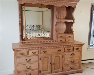 Pine Wood Dresser Hutch by Link Taylor North Carolina https://ctbids.com/#!/description/share/362541