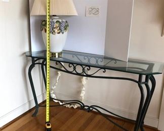 Glass & Metal Side/Sofa Table & Lamp https://ctbids.com/#!/description/share/362565