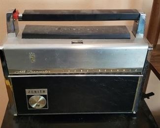 $50 - Item #34: Zenith vintage transistor radio. Has damage on handle, not tested. 