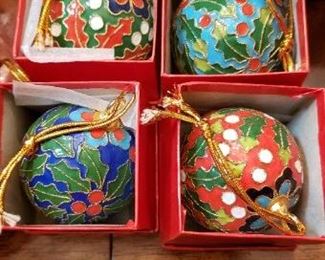 $15 - Item # 116: Cloissonne style ornament set
