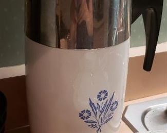 $15 - Item #152: Cornflower Blue Corningware coffee urn. Can't get it open, FYI