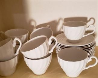 $6ea - Item #176: Johnson Bros. Ironstone "Regency" cup and saucer.   All have varying Johnson Bros. marks. 