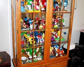 Lighted oak display cabinet