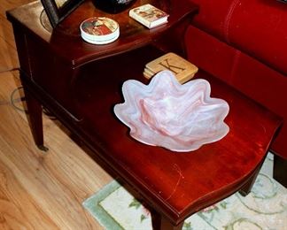 Leather top end table