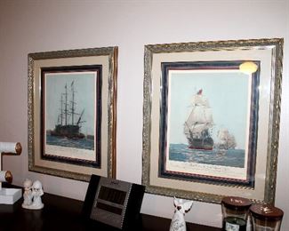 Framed ship prints