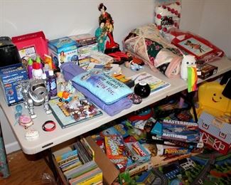 Lots of kid's toys, games, books, stuffed animals, and more!