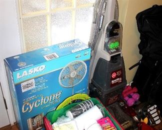 Lasko Cyclone fan, Hoover SteamVac