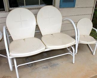 Glider bench and child's chair