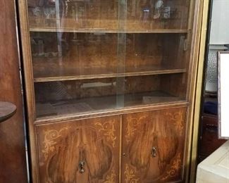 Marquetry Curio Cabinet / Hutch / Bookshelf, discounted price now $100
***Please note: California sales tax will be charged on all purchases unless you have a valid California resale certificate on file with us.***
