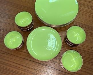 Lime Green Enamel & Copper Dinnerware by Marrell, discounted price now $137.50
***Please note: California sales tax will be charged on all purchases unless you have a valid California resale certificate on file with us.***